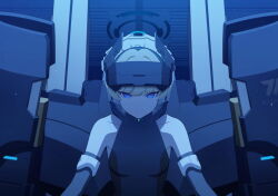1girl bare_shoulders black_gloves black_leotard blonde_hair blue_archive blue_eyes closed_mouth elbow_gloves game_cg gloves head-mounted_display highres leotard looking_at_viewer maid_headdress mecha_pilot_suit non-web_source official_alternate_costume official_art solo toki_(abi-eshuh)_(blue_archive) toki_(blue_archive) upper_body