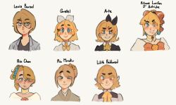 Rule 34 | 6+girls, aku no musume (vocaloid), akujiki musume conchita (vocaloid), aqua eyes, ascot, bags under eyes, barisol no kodomo wa hitorikko (vocaloid), black bow, black dress, blonde hair, blue eyes, blue eyeshadow, bow, brown kimono, chaban capriccio (vocaloid), choker, coat, collared dress, dress, dress bow, dress flower, earrings, enbizaka no shitateya (vocaloid), evil grin, evil smile, evillious nendaiki, eyeshadow, flower, flower choker, formal clothes, freckles, frilled choker, frills, gretel (evillious nendaiki), grey shirt, grin, hair ornament, hair over one eye, hairclip, heartbeat clocktower (vocaloid), high ponytail, highres, japanese clothes, jewelry, juliet sleeves, kagamine rin, kanzashi, kimono, lab coat, levia barisol, lilith baldured, long sleeves, look-alike, makeup, manque, medium hair, miroku rin, multiple girls, off-shoulder dress, off shoulder, okizari tsukiyo shou (vocaloid), orange bow, pearl earrings, ponytail, puffy sleeves, reincarnation, riliane lucifen d&#039;autriche, rin chan (evillious nendaiki), ringlets, rose, shirt, short hair, short ponytail, side ponytail, smile, suit, swept bangs, updo, vocaloid, white bow, white coat, white dress, white suit, yellow ascot, yellow choker, yellow flower, yellow rose