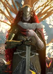 3d absurdres elden_ring female_knight fromsoftware highres knight malenia_blade_of_miquella