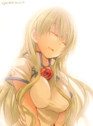 Rule 34 | 1girl, akanegasaki sora, china dress, chinese clothes, clip studio paint (medium), closed eyes, dress, ever 17, flower, green hair, hibiki mio, long hair, open mouth, rose, smile, solo, very long hair