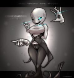 1girl absurdres breasts female_focus gender_request genderswap genderswap_(mtf) gradient_background highres kaxlene solo tagme undertale w.d._gaster