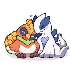 absurdres beak bird blush closed_eyes creatures_(company) game_freak gen_2_pokemon heart highres ho-oh legendary_pokemon lugia nintendo pokemon pokemon_(creature) sevi_(seviyummy) sitting smile