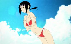 00s 1girl bikini female_focus highres kaga_ai outdoors sayonara_zetsubou_sensei sky solo swimsuit tagme