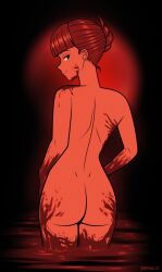 1girl akairiot ass bad_tag blood casual female from_behind looking_back nude pale_skin the_countess_(akairiot) walkingdeadmann