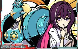 Rule 34 | angel, angel girl, armor, azki (hololive), blonde hair, digimon, digimon (creature), hololive, japanese text, mask, ofanimon, virtual youtuber