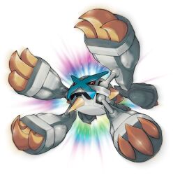 alternate_color gen_3_pokemon highres looking_at_viewer mega_metagross mega_pokemon metagross nintendo no_humans official_art open_mouth pokemon pokemon_oras red_eyes shiny_pokemon simple_background solo sugimori_ken tachi-e transparent_background