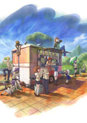 Rule 34 | 00s, 4boys, 6+girls, acroman, antenna hair, bad id, bad pixiv id, barefoot, blonde hair, blue hair, boar, botan (clannad), brown hair, cat, cigarette, clannad, crossed legs, cup, dog, dress, drinking, drinking straw, eating, food stand, fujibayashi kyou, fujibayashi ryou, furukawa akio, furukawa nagisa, furukawa sanae, garbage doll, hair bobbles, hair ornament, hat, highres, ibuki fuuko, ichinose kotomi, long hair, multiple boys, multiple girls, okazaki tomoya, okazaki ushio, outdoors, parasol, piro, pleated skirt, potato (air), purple hair, sailor dress, sakagami takafumi, sakagami tomoyo, school uniform, short hair, siblings, sisters, sitting, skirt, starfish, sunohara mei, sunohara youhei, time paradox, tree, twins, umbrella, wheelchair, zuka (midori)