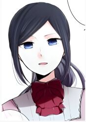 1girl black_hair bow kinoshita_alice long_hair manga_illustration manga_page pink_shirt red_bow serius shirt source_request tied_hair;