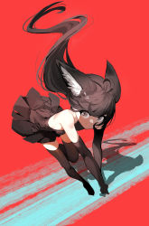 1girl absurdres animal_ear_fluff animal_ears black_hair black_thighhighs cat_ears cat_girl deatheach dress female_focus highres long_hair original solo thighhighs very_long_hair