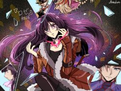 ash_phoenix black_hair code_geass code_geass:_dakkan_no_roze highres long_hair purple_eyes sumeragi_sakuya tagme