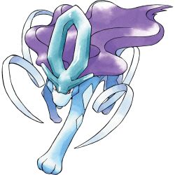 animal_focus foreshortening full_body gen_2_pokemon highres horns legendary_pokemon long_hair looking_at_viewer multiple_tails nintendo no_humans non-web_source official_art open_mouth pokemon pokemon_(creature) pokemon_gsc red_eyes serious simple_background solo sugimori_ken suicune tail transparent_background walking