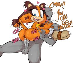 anus ass badger blue_eyes encouragement english_text erection faceless faceless_human faceless_male footwear_only furry furry_with_non-furry guillion heart hetero highres huge_ass interspecies jungle_girl kyojiri_loli loli looking_back male_on_anthro male_penetrating_anthro moaning mustelid musteline nude nude_anthro orange_fur penis petite pussy sega sex shoes simple_background size_difference sonic_(series) sonic_boom_(series) sound_effects sticks_the_badger talking testicles vaginal white_background