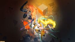2girls artist_request ass catfight copyright_request fire multiple_girls tagme