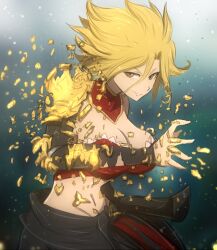 1girl blonde_hair breasts dimaria_yesta large_breasts omiza_somi smile tagme