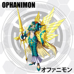 Rule 34 | 1girl, blonde hair, circle, d sandy, digimon, digimon (creature), digimon frontier, female focus, ofanimon, solo, wings