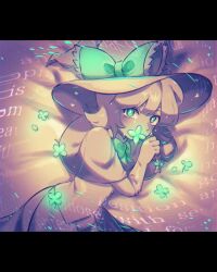 1girl absurdres blue_bow blue_butterfly blue_eyes bow braid bright_pupils bug butterfly buttons capelet commentary_request cookie_(touhou) cowboy_shot elbow_gloves gloves greyscale hair_bow hat highres insect kirisame_marisa letterboxed looking_at_viewer meguru_(cookie) monochrome s_(esumi_kihomaru) short_hair side_braid single_braid skirt solo spot_color touhou vest white_pupils witch_hat