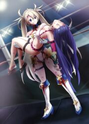 Rule 34 | 2girls, aoba (smartbeat), blood, breasts, catfight, defeat, large breasts, martha (fate), multiple girls, smile, tagme, wrestling ring