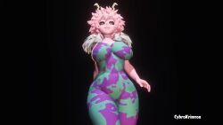 1girl 3d animated ashido_mina ass ass_shake black_sclera bodysuit boku_no_hero_academia bouncing_breasts breasts cleavage colored_sclera colored_skin cybrokrimson fur_trim highres horns huge_ass jacket jiggle large_breasts pink_hair pink_skin short_hair skin_tight smile solo thick_thighs thighs vest video walking wide_hips yellow_eyes