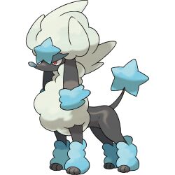 alternate_form animal_focus artist_request dog full_body furfrou furfrou_(star) gen_6_pokemon highres nintendo no_humans official_art pokemon pokemon_(creature) pokemon_focus pokemon_xy red_eyes solo third-party_source transparent_background