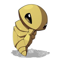 gen_1_pokemon kakuna mistray-art nintendo no_humans pokemon pokemon_(creature) solo white_background