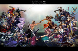 00s 10s 1980s_(style) 1990s_(style) 6+boys 6+girls armor bartz_klauser battle bow_(weapon) cain_highwind cecil_harvey cefca_palazzo cloud_of_darkness cloud_strife dissidia_012_final_fantasy dissidia_final_fantasy dual_wielding emperor_(ff2) everyone exdeath fake_horns final_fantasy final_fantasy_i final_fantasy_ii final_fantasy_iii final_fantasy_iv final_fantasy_ix final_fantasy_v final_fantasy_vi final_fantasy_vii final_fantasy_viii final_fantasy_x final_fantasy_xi final_fantasy_xii final_fantasy_xiii firion golbez gun gunblade helmet highres holding horned_helmet horns jecht kuja laguna_loire lightning_farron multiple_boys multiple_girls oldschool onion_knight prishe retro_artstyle sephiroth shantotto shield squall_leonhart staff sword tidus tifa_lockhart tina_branford trance_terra_branford ultimecia vaan_(ff12) warrior_of_light_(ff1) weapon yuna zidane_tribal