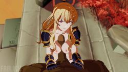 1boy 1girl 3d animated blonde_hair breasts frolich granblue_fantasy granblue_fantasy_versus guilty_gear guilty_gear_strive hair_ribbon hetero highres interracial looking_at_viewer nagoriyuki nipples paizuri penis pov pov_crotch red_eyes ribbon solo_focus sound uncensored video vira_(granblue_fantasy)