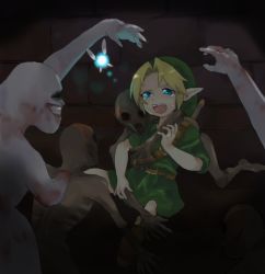 1boy blonde_hair blue_eyes child crying dead_hand link navi nintendo redead the_legend_of_zelda the_legend_of_zelda:_ocarina_of_time young_link