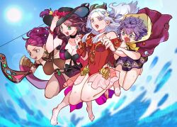 Rule 34 | 4girls, bernadetta von varley, bernadetta von varley (summer), breasts, brown hair, dark skin, dorothea arnault, dorothea arnault (summer), edelgard von hresvelg, edelgard von hresvelg (summer), fire emblem, fire emblem: three houses, fire emblem heroes, green eyes, large breasts, multiple girls, nintendo, petra macneary, petra macneary (summer), purple eyes, purple hair, swimsuit, uluchi rice, white hair