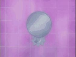 1990s_(style) 1girl 5boys aic animated animated_gif ass backboob bare_back bath bathing bathroom breasts burn-up burn-up_excess character_request clothed_male_nude_female drain_(object) from_above glasses green_hair indoors jinguu_maya large_breasts looking_at_viewer lowres multiple_boys nude retro_artstyle screencap short_hair showering standing tile_floor tile_wall tiles walk-in water wet