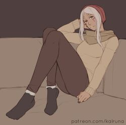 1girl absurdres aversa_(fire_emblem) facial_tattoo fire_emblem fire_emblem_awakening highres kalruna nintendo scarf solo tattoo white_hair