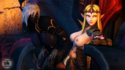 10s 1futa 1girl 3d animated animated_gif armor artist_name blonde_hair blue_eyes blue_skin bored bouncing bouncing_breasts braid breasts cleavage colored_skin corset crossover crown dark_elf elf fallen_throne futa_with_female futanari gauntlets greaves huge_breasts hyrule_warriors implied_futanari implied_sex large_breasts long_hair looking_back looping_animation lordaardvark nintendo nipple_piercing nipple_rings nipples open_mouth original pauldrons piercing pointy_ears princess princess_zelda queen_nualia reverse_cowgirl_position riding sex short_hair shoulder_armor sitting sitting_on_lap sitting_on_person source_filmmaker_(medium) straddling tecmo the_legend_of_zelda throne uncensored very_long_hair white_hair yellow_eyes