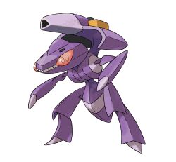 absurdres cannon full_body gen_5_pokemon genesect grin highres legendary_pokemon mythical_pokemon nintendo official_art pokemon pokemon_(creature) pokemon_bw2 pokemon_focus red_eyes smile solo standing sugimori_ken teeth third-party_source transparent_background