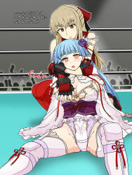 2girls aruto_(altyuia) catfight choke_hold multiple_girls ring_dream strangling tagme translation_request wrestling_ring yuki_onna_(ring_dream)