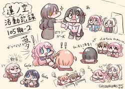 ! !! 6+girls :&gt; :d :o @_@ ^_^ absurdres anyoji_hime anyoji_hime_(summer_casual) artist_name bad_tag black_jacket black_leggings black_shirt black_shorts blue_jacket blush blush_visible_through_hair brown_dress ceras_yanagida_lilienfeld closed_eyes commentary_request dated deformed double_thumbs_up dress hand_on_own_thigh hands_on_own_hips handshake hasu_no_sora_school_uniform headpat highres hinoshita_kaho jacket kachimachi_kosuzu katsuragi_izumi katsuragi_izumi_(summer_casual) leaning_forward leggings leggings_under_shorts link!_like!_love_live! long_sleeves love_live! momose_ginko momose_ginko_(summer_training_wear) multiple_girls multiple_views murano_sayaka neckerchief nose_blush open_clothes open_jacket open_mouth osawa_rurino osawa_rurino_(summer_casual) pink_shirt raised_inner_eyebrows red_neckerchief sailor_collar sailor_dress school_uniform shirt shizukumo short_sleeves shorts slang smile sparkle squiggle thumbs_up translation_request u_u v-shaped_eyebrows virtual_youtuber white_sailor_collar winter_uniform yellow_neckerchief zzz