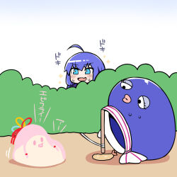 Rule 34 | 2girls, ahoge, bait, blob, blue eyes, blue hair, booby trap, fang, food, hat, kotonoha akane, multiple girls, otomachi una, rantana (lalalalackluster), seyanaa, shrimp, shrimp tempura, skin fang, talkex, tempura, translated, unworn hat, unworn headwear, voiceroid
