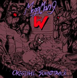 1girl 2boys concrete_man highres limited_palette mega_man_(classic) mega_man_(series) mega_man_9 mermaid monochrome monster_girl multiple_boys plug_man robot_girl sketch solo_focus splash_woman submarinechamomile