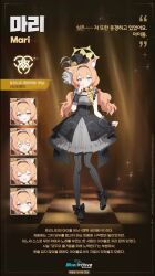 absurdres animal_ear_fluff animal_ears animated black_dress black_leggings black_shoes blue_archive blue_eyes blush cat_ears dress frilled_dress frilled_skirt frills hat highres idol leggings long_hair mari_(blue_archive) multiple_views official_alternate_costume one_eye_closed orange_hair ribbon shoes skirt sleeveless sleeveless_dress tagme top_hat twintails video wide-eyed wink