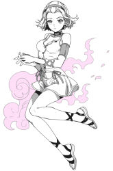1girl apple972 dress female_focus ghost hairband inzup jojo_no_kimyou_na_bouken looking_at_viewer sandals short_hair smoke solo sugimoto_reimi