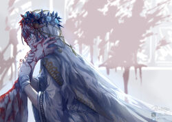 absurdres blood blood_on_face elden_ring elden_ring_nightreign head_wreath highres pin.s revenant_(elden_ring) veil white_veil