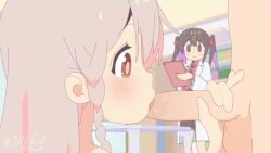 1boy 2girls :3 animated bittycat black_hair blush braid clipboard coat empty_eyes erection fellatio from_side genderswap genderswap_(mtf) hetero holding indoors interior lab_coat loli looping_animation multiple_girls nude onii-chan_wa_oshimai! oral oyama_mahiro oyama_mihari penis penis_grab pink_hair profile red_eyes sadieyule saliva siblings sidelocks sisters solid_oval_eyes solo_focus sound tagme testicles third-party_edit twintails uncensored video watching white_coat