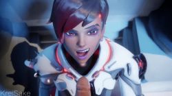 1boy 1girl 3d animated animated_gif cum cum_in_mouth cum_on_body facial fellatio forced_drinking hetero kreisake oral overwatch overwatch_1 penis reaper_(overwatch) sombra_(overwatch) swallowing uncensored