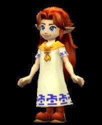 1girl 3d animated animated_gif blue_eyes boots bowser brown_hair lowres malon mario_(series) nintendo pointy_ears smile super_mario_bros._1 the_legend_of_zelda the_legend_of_zelda:_ocarina_of_time aged_down