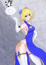 blazblue blazblue:_chronophantasma blazblue:_continuum_shift blonde_hair blue_eyes china_dress chinese_clothes dress highres lao_jiu mu-12 noel_vermillion panda