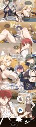 ... 4boys 5girls :d absurdres apron arm_strap asymmetrical_clothes blonde_hair blue_eyes blush breasts brown_apron brown_jacket cameltoe captain_(honkai_impact) cleavage cleavage_cutout closed_mouth clothing_cutout collared_shirt durandal_(honkai_impact) durandal_(palatinus_equinox)_(honkai_impact) embarrassed faceless faceless_male feather_hair_ornament feathers flower full-face_blush gloves green_hair grin hair_between_eyes hair_flower hair_ornament half_gloves head_steam highres honkai_(series) honkai_impact_3rd indoors jacket jewelry large_breasts long_sleeves looking_at_viewer multicolored_hair multiple_boys multiple_girls navel o_o one_eye_closed open_mouth red_eyes red_hair rice saki_(remainaddd) seele_vollerei seele_vollerei_(herrscher_of_rebirth) shaded_face shirt sideboob sidelocks skindentation smile streaked_hair susannah_manatt susannah_manatt_(bear_squad_go!) susannah_manatt_(valkyrie_quicksand) teeth theresa_apocalypse vita_(honkai_impact) vita_(lone_planetfarer)_(honkai_impact) white_hair white_shirt