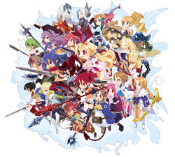 Rule 34 | 6+boys, 6+girls, :d, :o, absolutely everyone, antenna hair, archer (disgaea), armor knight (disgaea), axe, beast master (disgaea), black hair, black legwear, blonde hair, blue eyes, blue hair, boots, bow (weapon), braid, brown hair, cape, closed eyes, creature, disgaea, disgaea d2, drill hair, elder spear, etna (disgaea), everyone, female angel (disgaea), female brawler (disgaea), female warrior (disgaea), flonne, flonne (fallen angel), gloves, goggles, goggles on head, green hair, gun, gunner (disgaea), hair ornament, hair over eyes, hairclip, handgun, harada takehito, hat, headband, healer (disgaea), knee boots, laharl, long hair, mage (disgaea), magic knight (disgaea), male angel (disgaea), male brawler (disgaea), male healer (disgaea), male warrior (disgaea), martial artist (disgaea), masked hero (disgaea), monk (disgaea), multiple boys, multiple girls, ninja (disgaea), official art, onmyo monk (disgaea), open mouth, pants, pink hair, pistol, pointy ears, polearm, ponytail, prinny, purple hair, red eyes, red hair, ronin (disgaea), shaman (disgaea), shoes, short hair, sicily, sicily (disgaea), skull (disgaea), slit pupils, smile, spear, staff, sword, thief (disgaea), thigh boots, thighhighs, twin drills, twintails, warrior (disgaea), weapon, white hair