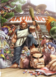 Rule 34 | 1990s (style), 6+boys, 6+girls, absurdres, akuma (street fighter), animal ears, animal hands, apron, artbook, barefoot, binoculars, blanka, blonde hair, blue hair, blue sailor collar, blue skin, boots, breasts, brown hair, cammy white, camouflage, candy, capcom, colored skin, company connection, crossover, dhalsim, dudley, english text, engrish text, everyone, feet, felicia (darkstalkers), fingerless gloves, food, garrison cap, gen (street fighter), gloves, hat, headband, hibiki dan, highres, isurugi gan, justice gakuen, kasugano sakura, kazama akira, hsien-ko, long hair, manly, medium breasts, motor vehicle, motorcycle, multiple boys, multiple girls, muscular, muscular female, nekketsu hayato, omar dogan, oro, oro (street fighter), perspective, ponytail, q (street fighter), rainbow mika, ranguage, red hair, retro artstyle, sailor collar, sasquatch (darkstalkers), scan, school uniform, serafuku, shiritsu justice gakuen, short hair, street fighter, street fighter ii (series), street fighter iii (series), street fighter zero (series), stretching, tears, udon entertainment, darkstalkers, vehicle, yamada eiji, zangief