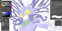 1girl antenna armor armored_gloves armored_leotard blue_eyes breasts bug butterfly butterfly_wings digimon digimon_(creature) digimon_story:_cyber_sleuth digimon_story:_cyber_sleuth_hacker&#039;s_memory female_focus gloves headgear helmet highres hudiemon insect insect_wings leotard medium_breasts ph6xeivbgpimggg shoulder_armor skirt solo solo_focus thick_thighs thighhighs thighs tinted_eyewear white_background wings yellow-tinted_eyewear