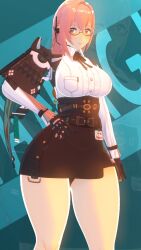 black_panties breasts glasses highres large_breasts panties sala3d thick_thighs thighs tsukishiro_yanagi underwear zenless_zone_zero