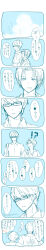 !? 2boys absurdres annoyed backpack bag blue_sky blue_theme border chako_(15_01417) closed_eyes closed_mouth cloud collared_shirt commentary_request day eyelashes fingernails forehead from_behind from_side furrowed_brow glasses hair_between_eyes hand_on_another&#039;s_back height_difference highres hot kuroko_no_basuke light_blush long_image looking_at_another male_focus midorima_shintarou monochrome multiple_boys multiple_views open_mouth outdoors school_uniform shirt short_hair short_sleeves sky smile speech_bubble spoken_blush spot_color sweat takao_kazunari tall_image thought_bubble translation_request white_border wide-eyed yaoi