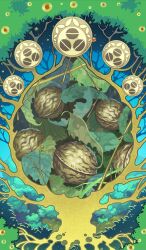 Rule 34 | circle, commentary, fate/grand order, fate (series), green theme, leaf, nature, no humans, nut (food), official art, outline, plant roots, seed, still life, third-party source, tree, yamaneko (lasengle)
